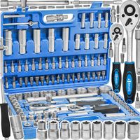 ZESTAW NARZĘDZI KLUCZY NASADOWYCH 108 KLUCZE NASADOWE 1/4" 1/2" BITY TORX