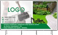 BANER REKLAMOWY na siatce mesh 100x50 cm gotowy projekt USŁUGI OGRODNICZE
