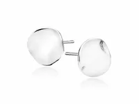 DELIKATNE RODOWANE SREBRNE KOLCZYKI ZNIEKSZTAŁCONE KÓŁKA KÓŁECZKA CIRCLE