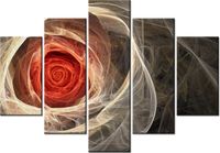 105CM 150CM OBRAZ 5 ELEM RÓŻA KTALNA POMARAŃCZ DRUK