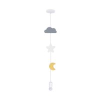 Wisząca lampa dziecięca Moon z dekoracjami multikolor