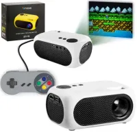 KONSOLA+PAD+RZUTNIK+RETRO GRY PROJEKTOR MARIO NES FHD 1920x1080 120" BIAŁY