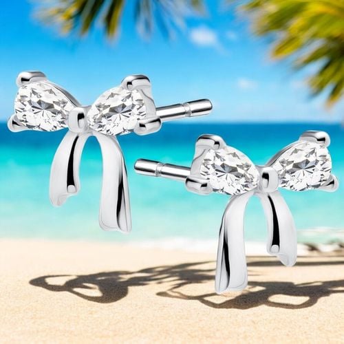 KOLCZYKI SREBRNE 925 Rodowane z cyrkoniami KOKARDKI KOKARDY Wkrętki Dzieci na Arena.pl