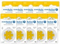 WYDAJNE MOCNE baterie do aparatów słuchowych everActive 10 PR70 - 60 sztuk