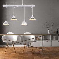 Prowansalska LAMPA wisząca JOWITA 54050-4H Globo metalowa OPRAWA zwis shabby biały czarny