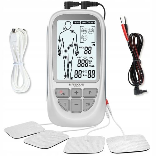 Elektrostymulator mięśni nerwów TENS EMS MASAŻ 73 programy Krexus na Arena.pl