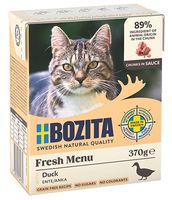 Zdrowa, niskotłuszczowa karma dla kota z kaczką Bozita kawałki w sosie 370g