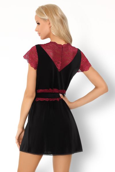 SZLAFROK DAMSKI CZARNY PIĘKNA KORONKA STRINGI L/XL zdjęcie 3