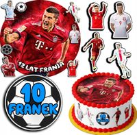 ZESTAW OPŁATEK NA TORT 20CM + 17 POSTACI - LEWANDOWSKI + IMIĘ 15CM 18CM