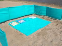 PARAWAN PLAŻOWY 8 METRÓW KOMPLET PODUSZKA + KOC