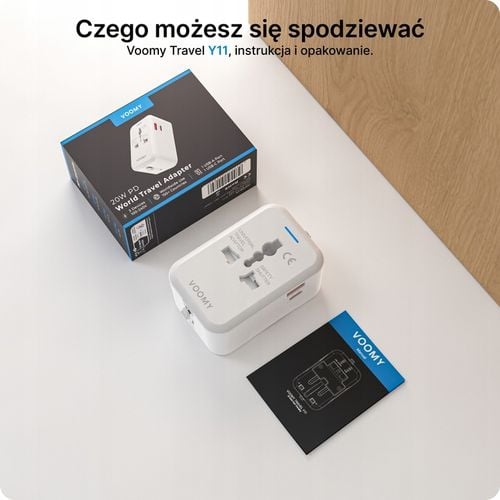 Voomy 20W Uniwersalna Wtyczka Światowa - 150+ krajów - USB-C & USB-A na Arena.pl