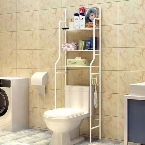 REGAŁ Łazienkowy 3 Półki Wolnostojący STOJAK nad WC TOALETĘ BIAŁY na Arena.pl