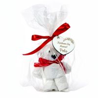 Ręcznik ułożony na kształt misia prezent na Dzień Mamy z personalizacją
