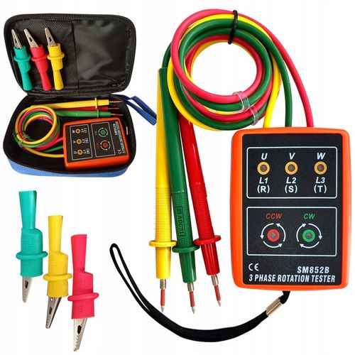Miernik tester kolejności faz rotacji fazomierz 3-Fazowy AC SM852B 60V~600V na Arena.pl