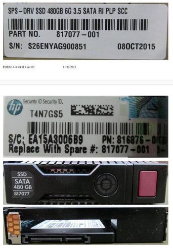 HP Enterprise 480GB SSD hot-plug 3.5" SATA 6Gb/s, 817077-001 na Arena.pl