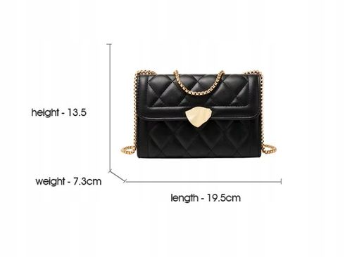 Czarna Mała Torebka damska z łańcuszkiem pikowana wizytowa vintage na Arena.pl