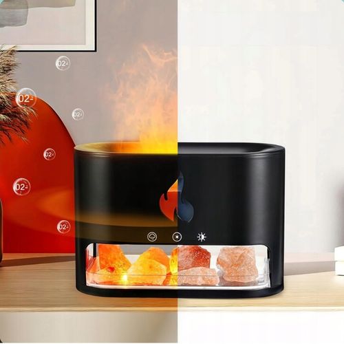 NAWILŻACZ POWIETRZA DYFUZOR KOMINEK LAMPKA NOCNA LED EFEKT PŁOMIENIA + na Arena.pl