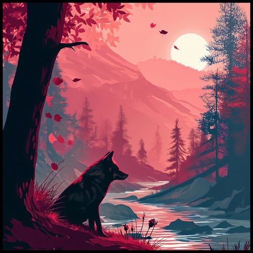 Plakat 90x90cm Wilk Przy Brzegu Lasu na Arena.pl