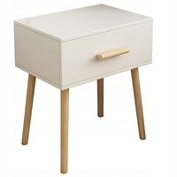SZAFKA NOCNA BIAŁA STOLIK Z SZUFLADĄ SKANDYNAWSKI GLAMOUR SYPIALNI LOFT