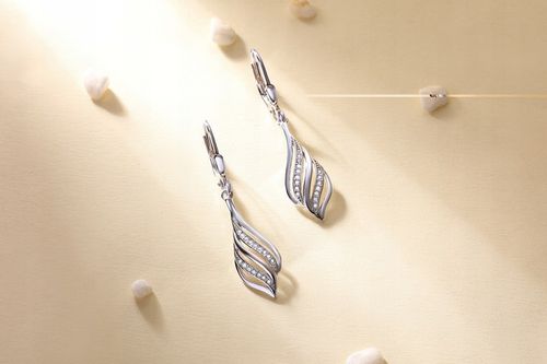 Kolczyki Srebrne wiszące Rodowane SREBRO PRÓBA 925 GRAWER na WALENTYNKI na Arena.pl