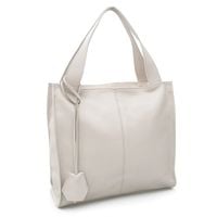 VERA PELLE torebka damska skórzana shopper klasyczna na ramię V074 kremowa