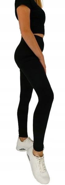 Leginsy DŁUGIE getry damskie CZARNY BAMBUSOWE *S* zdjęcie 4