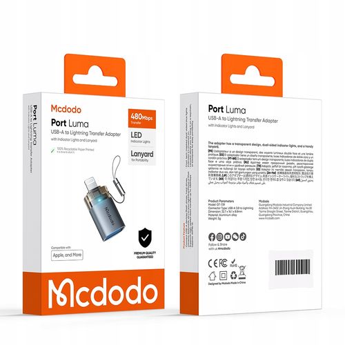 mcdodo adapter przejściówka usb-a 3.0 do lightning iphone ipad 3a otg led na Arena.pl
