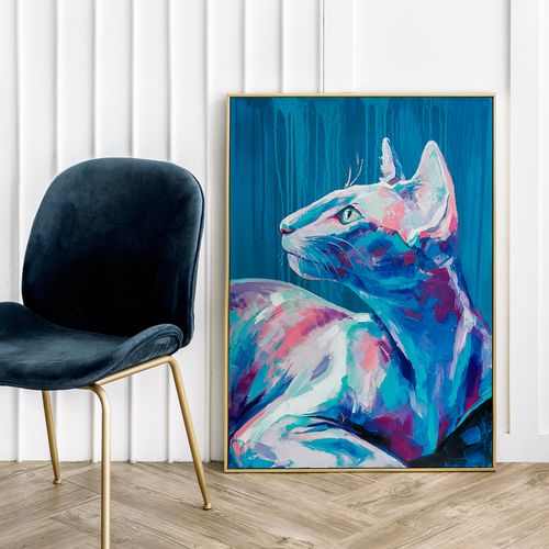 Plakat portret kot obraz 29,7x42 cm A3 na Arena.pl