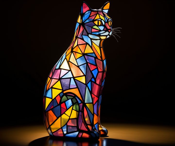 Plakat 60x50cm Koci Witraż zdjęcie 1