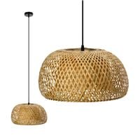 Lampa bambusowa DUŻA wisząca BOHO BAKU M 38cm E27 pleciona sufitowa