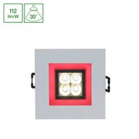 FIALE 4LED 4x1W 30st 230V SQUARE Z RAMKĄ CZERWONĄWW OCZKA LEDOWE