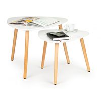 STOLIK KAWOWY MODERNHOME BIAŁY SOSNOWE NOGI NOWOCZESNY DESIGN