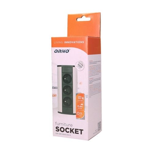 gniazdo meblowe 3x2p+z czarno-srebrne - on-9001/b-g na Arena.pl