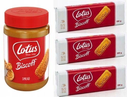 Ciastka LOTUS BISCOFF Karmelizowane 3x250g + Krem na Arena.pl