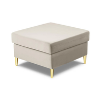 PUFA KYOTO  VELVET PUF AKSAMITNY BEŻOWY ZE ZŁOTĄ PODSTAWĄ