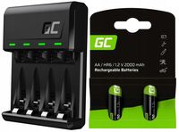 ŁADOWARKA AKUMULATORKÓW BATERII AAA AA + 2x AKUMULATORKI 2000mAh AA R6