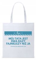 Dla Taty Tatusia Prezent Torba Eco Biała Shopper Z Nadrukiem Ze Zdjęciem