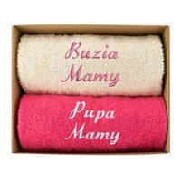 Buzia Pupa Mamy Ręczniki Komplet Bawełna Śmieszny Prezent na Dzień Matki