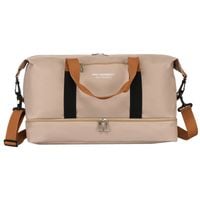 beżowa, wodoodporna torba podróżna z poliestru - peterson