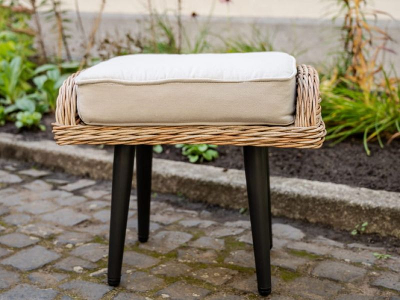 Stylowa pufa ogrodowa z technorattanu zdjęcie 2