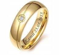 OBRĄCZKA ZŁOTA STAL CHIRURGICZNA z grawerem 26