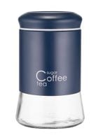 Pojemnik szklany GRENO 1000 ml kawa herbata cukier stal malowana proszkowo granatowy