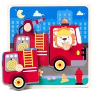 KX5368_2 Puzzle drewniane ukladanka straz pozarna