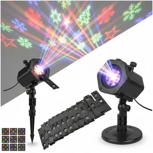 PROJEKTOR OGRODOWY LASEROWY ŚWIĄTECZNY REFLEKTOR NA DOM 12 KART 48 WZORÓW na Arena.pl