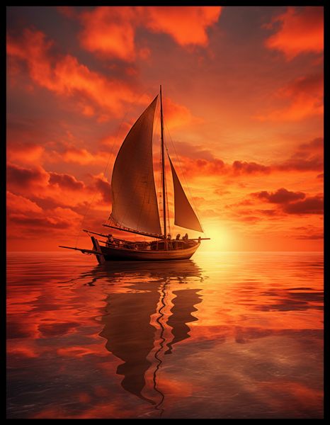 Plakat 50x65cm Pod Żaglami Zachodu Słońca zdjęcie 2