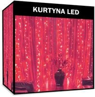 KURTYNA SOPLE 100 LED GNIAZDO IP44 CZERWONA