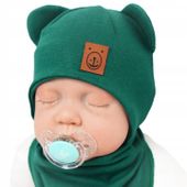 Butelkowy komplet ANTEK czapka + apaszka r.38-40