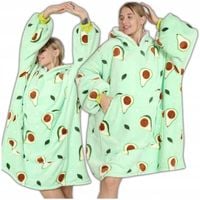 KOCOBLUZA CIEPŁA BLUZA XXL KOC OVERSIZE DŁUGA FUTRZAK Z KAPTUREM