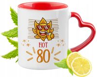 80 Urodziny Czerwony Z Uszkiem W Kształcie Serca Na Prezent