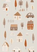 Plakat 50x70cm Wzory dla Dzieci, Dziewczynki i Chłopca - Budowa